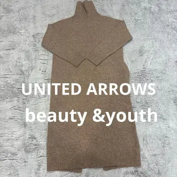 BEAUTY&YOUTH 브라운 터틀넥 니트 원피스
