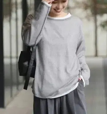 레리움 시어 모헤어 MIX T 셔츠 레이어드 풀오버