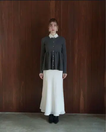 Acka. peplum knit cardigan