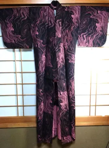 미착용 마블 무늬 단 울 코몬 기장 150cm