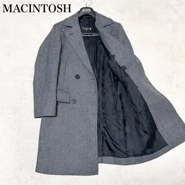 레어 매킨토시 런던 더블 브레스트 체스터 코트 헤링본