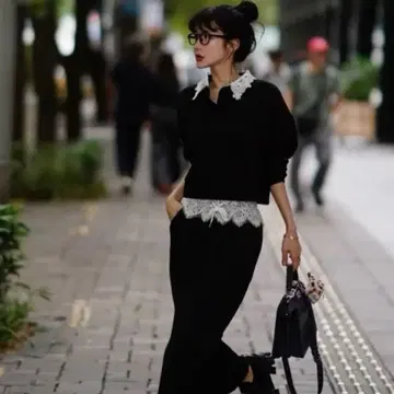 레이스 스칼라 맨투맨 셋업