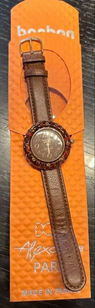 폼폼 워치 스와로브스키 손목시계 브라운