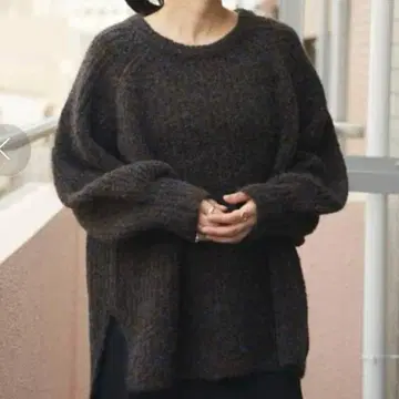 아메리칸 홀릭 MIX 얀 래글런 니트 풀오버