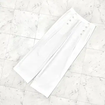새상품 23구 마린 와이드 팬츠 면 화이트 38