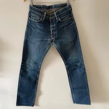 pure blue japan 왼쪽 능 직물 데님 팬츠