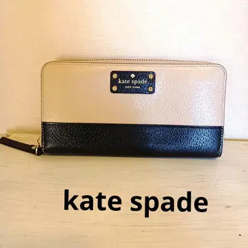 새상품급 kate spade 베이지 블랙 장지갑