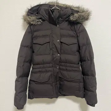 유니클로 브라운 다운 자켓 퍼 탈부착 가능 사이즈 M