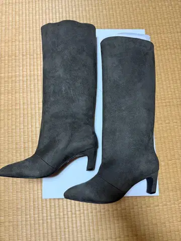 그레이 스웨이드 롱 부츠 38