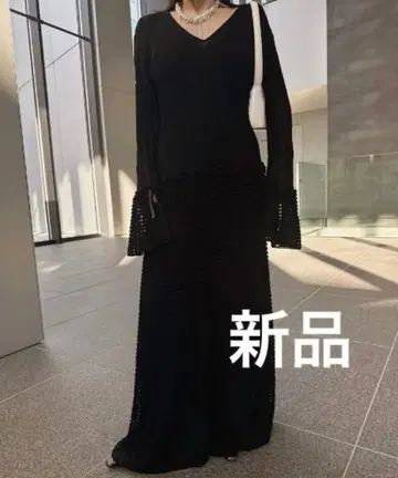 레이디 크로셰 니트 드레스