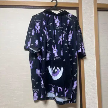 BuBBzu 후드 부착 후드티 M 블랙 보라색