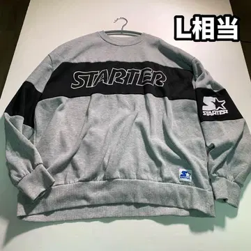 STARTER 그레이 블랙 로고 프린트 L 상당 트레이닝복 맨투맨