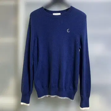 캘러웨이 네이비 크루넥 스웨터 C 로고 캐시미어 100%