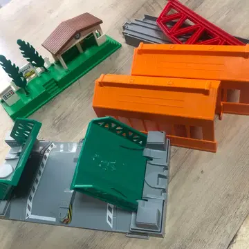 프라레일 조경 역 건물 레일 컨테이너 세트