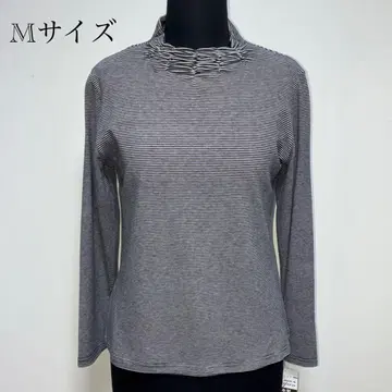 일본제 새상품 따뜻한 부드러운 소재 미프 보더 크로 그레이 M 사이즈