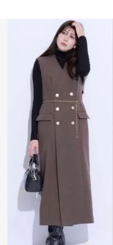 Mystrada 트렌치 베스트 원피스 M 그레이