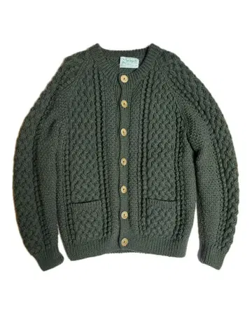 INVERALLAN 다크 그린 울 가디건