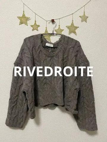 RIVEDROITE 프린지 넥 케이블 니트