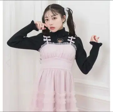 Honey Cinnamon 프티 리본 튤 점퍼 스커트 핑크
