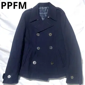 PPFM 울 피 코트 네이비 더블 브레스트 L 나폴레옹 자켓