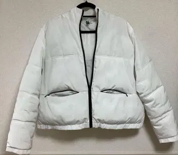 H&M 후드 부착 화이트 다운 자켓 여성용 화이트 L