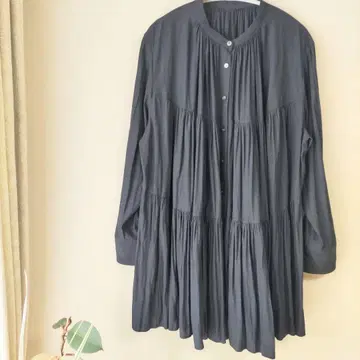 NOBLE 노블 개더 티어드 롱 블라우스 블랙