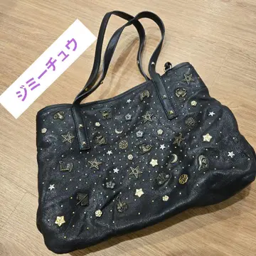 지미추 블랙 별자리 스터드 토트 백 레어