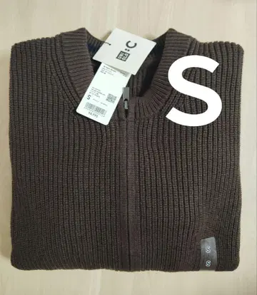 새상품 UNIQLO C 크루넥 풀 집업 가디건 덕 브라운 S