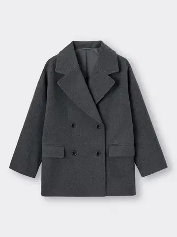 [ GU 지유 ] 코지 멜톤 오버사이즈 하프 코트