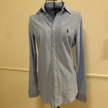 [올풀림 있음] 폴로 랄프 로렌 긴팔 셔츠 파랑과 화이트 스트라이프