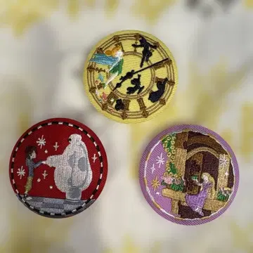 디즈니 자수 캔뱃지 세트 베이맥스, 라푼젤, 피터팬