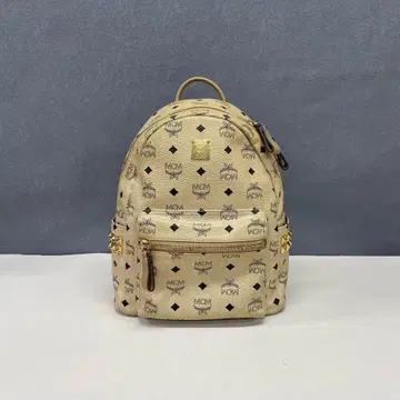 MCM 스터드 장식 백팩 베이지a