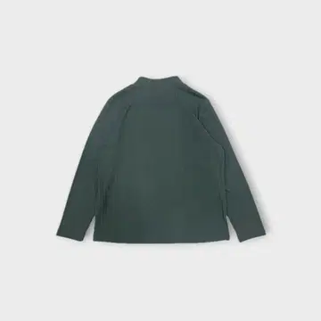 리브 편직 다크 그린 긴팔 티셔츠