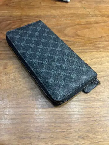 블랙 합성 피혁 장지갑