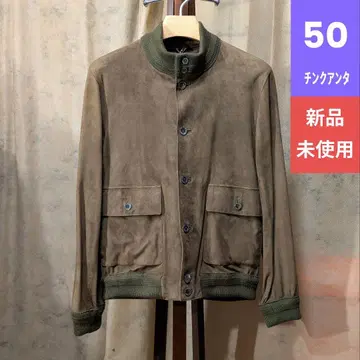 [ 미사용 새상품 ] 칭크완타 천연 가죽 스웨이드 자켓 size48