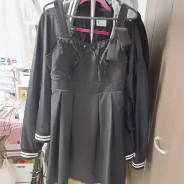 지뢰계 점프 스커트 블랙 리본 유메텐보