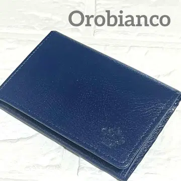 오로비안코 명함지갑 네이비 가죽