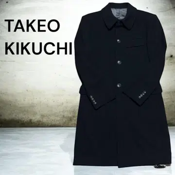 TAKEO KIKUCHI 다케오 키쿠치 남성용 스텐카라 코트 블랙