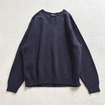 유니클로 프리미엄 라무 크루넥 스웨터 XXL 네이비 울 니트