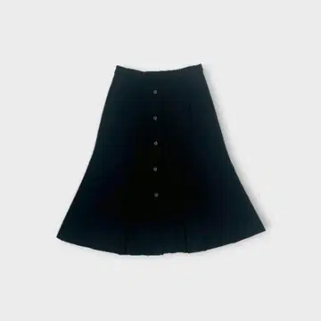 블랙 플리츠 스커트 앞 버튼 포함
