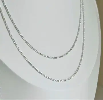 새상품 이탈리아제 실버925 피가로 체인 목걸이 2개 세트