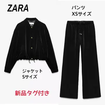자라 ZARA 벨벳 자켓 S 벨벳 팬츠 XS [ 택 포함 새상품 ]
