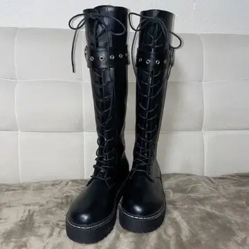 유메텐보 DearMyLove 롱 부츠 블랙 24.5cm 하트 버클