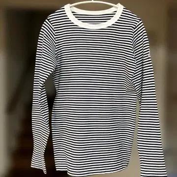 R&D.M.Co-올드맨즈테일러 보더 롱 티셔츠 화이트 블랙