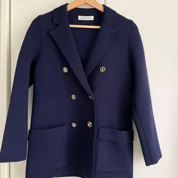 Ladies New yorker 네이비 니트 더블 자켓 골드 버튼 일본제