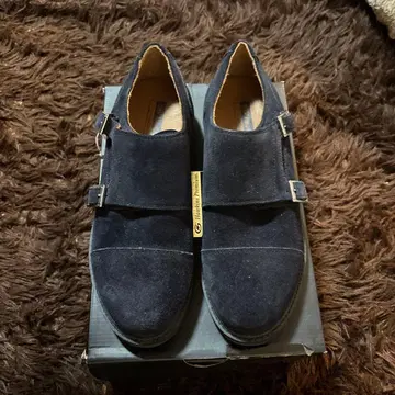 네이비 스웨이드 가죽 신발 24.5
