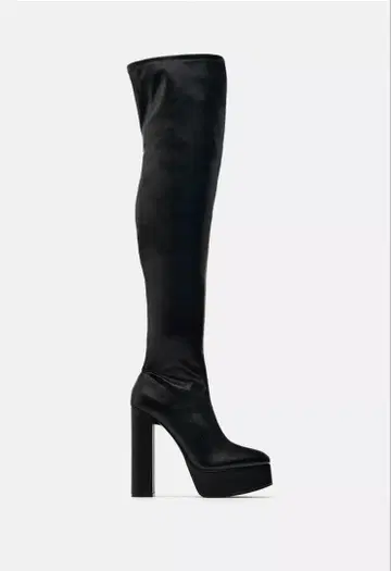 블랙 니하이 부츠 하이힐