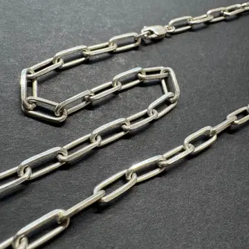 [ 초와이드 50cm 15g ] 굵은 사각 체인 목걸이 실버925