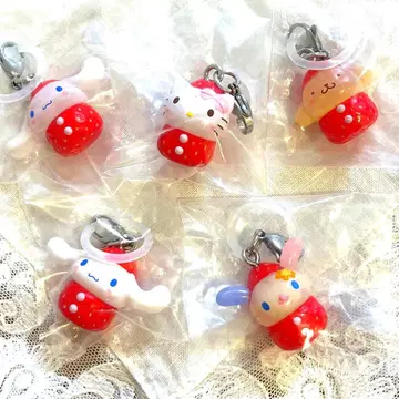 산리오 메지루시 액세서리 딸기