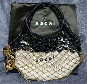 sacai 사카이 오픈 네트 핸드백 블랙 로고